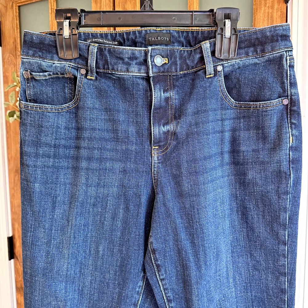Talbots Everyday Relaxed Jean Women 14P Blue Corsica Wash Stretch Denim Petite - Picture 5 of 7